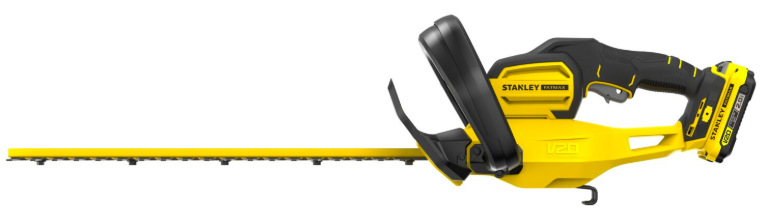Nožnice na živý plot Stanley FatMax SFMCHT650D1-QW bočný pohľad na akumulátorový plotostrih