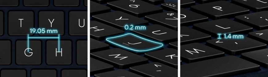 Notebook Asus Vivobook 15 modrý Detail komfortnej klávesnice notebooku Asus Vivobook 15″ width=