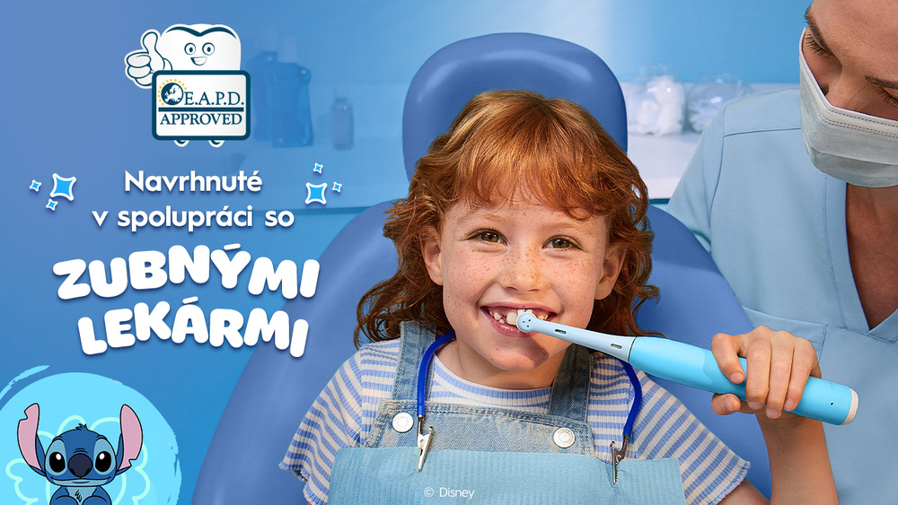 Náhradné hlavice Oral-B iO Kids Stitch (4 ks) modrá Oral-B iO Kids, Dieťa si čistí zuby v zubnej ambulancii