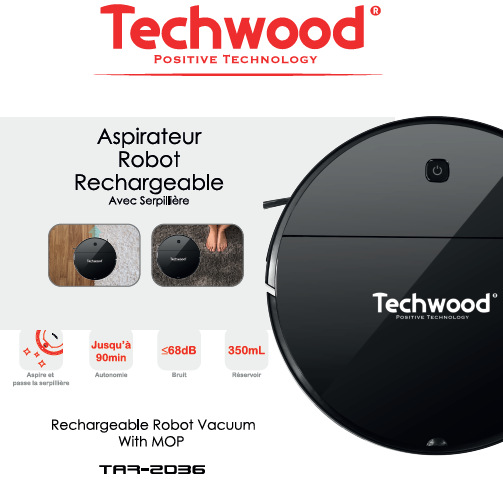 Robotický vysávač Techwood TAR2036 čierny