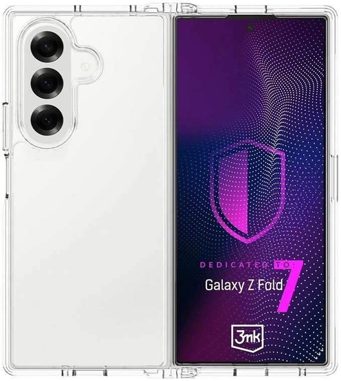 Kryt na mobil 3mk Armor Case na Samsung Galaxy Z Fold7 v priehľadnom dizajne