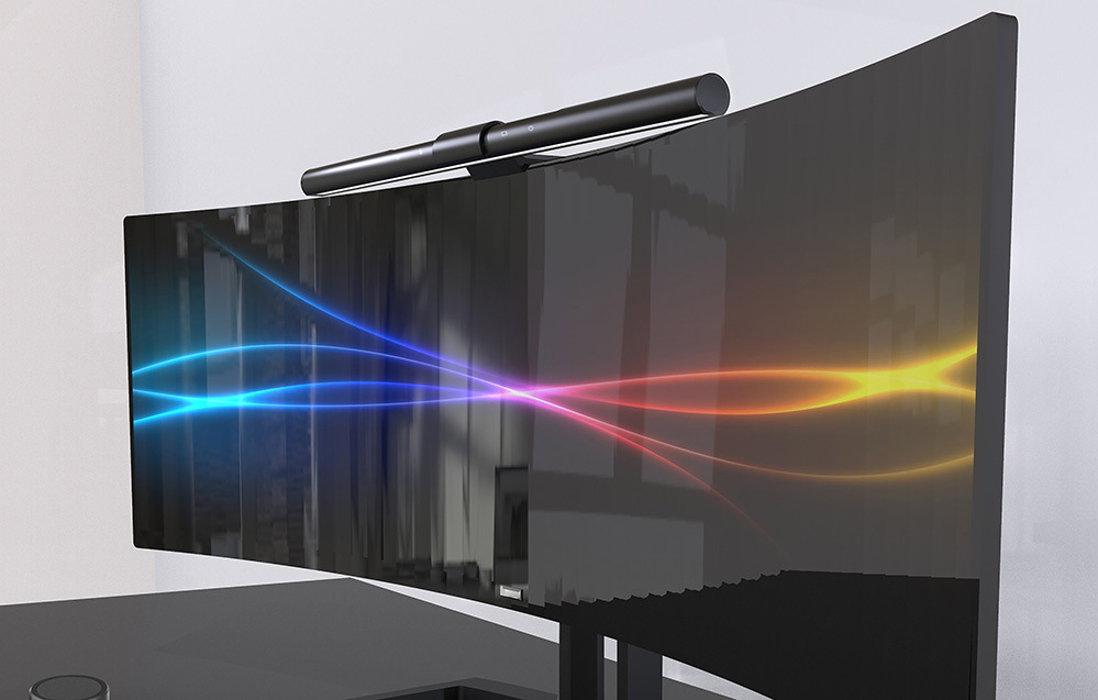 LED svetlo Yeelight Pura Monitor Light Bar Pro čierne Prehnuté monitory s LED svetlom Yeelight Pura Monitor Light Bar Pro