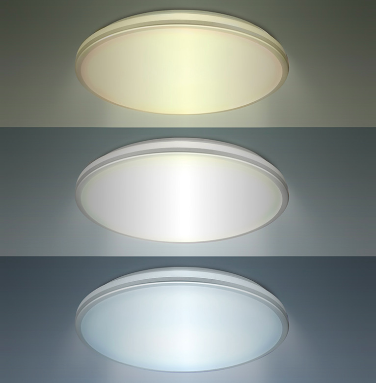 LED stropné svietidlo Solight IP54, 24 W, 2150 lm, 3CCT, 38 cm biele LED osvetlenie s ochranou proti vlhkosti, IP54, 18W, 1530lm, 3CCT, 33cm
