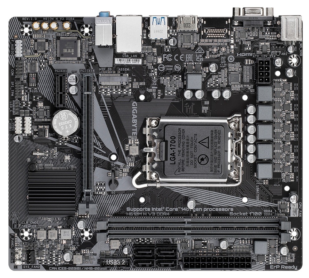 Základná doska Gigabyte H610M H V3 DDR4 vhodná pre základné PC zostavy, čierna farba