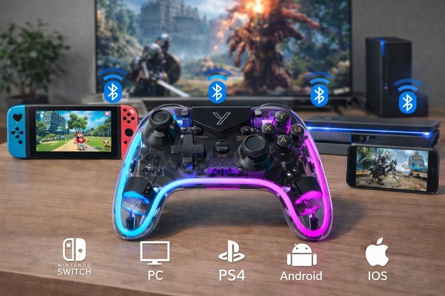 Gamepad YENKEE JOYPAD, PC, PS3/PS4, NS, Android, iOS priehľadný Gamepad YENKEE JOYPAD - kompatibilita s Nintendo Switch, PC, PS4, Android a iOS