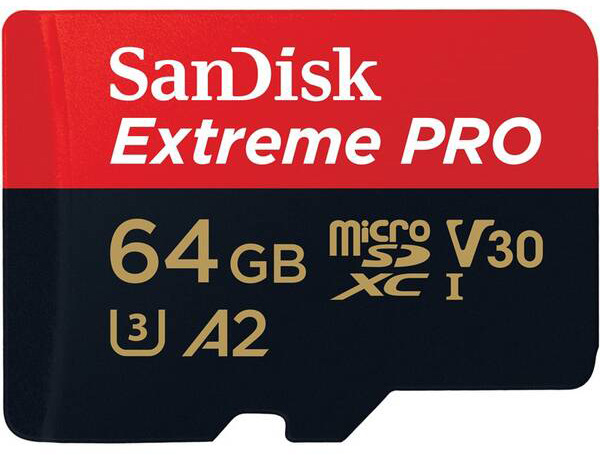 Pamäťová karta SANDISK Micro SDXC Extreme Pro 64GB UHS-I U3 (200R/90W) + adaptér