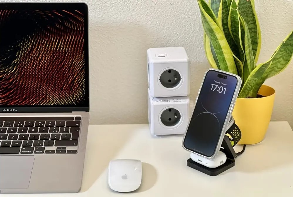 Bezdrôtová nabíjačka Cubenest S312 Pro 3v1 s MagSafe čierna Bezdrôtová nabíjačka Cubenest S312 Pro 3v1 s MagSafe čierna
