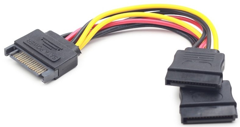 Kábel Gembird SATA napájací na 2x SATA, rozdvojka, 15cm