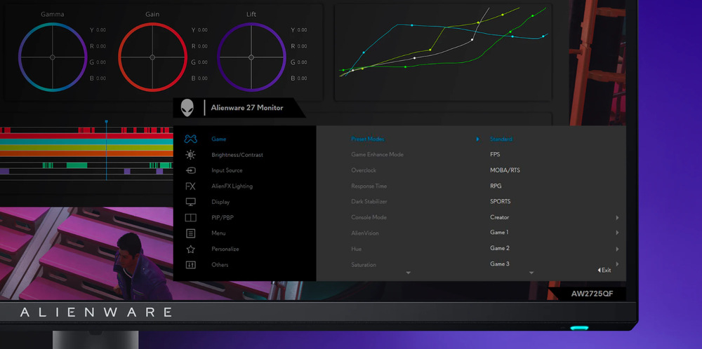 Herný monitor Dell Alienware AW2725QF čierny