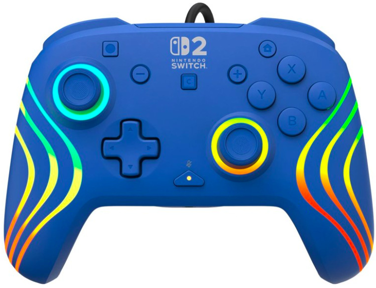 Gamepad Turtle Beach Afterglow Wave v modrej farbe s aktívnym RGB podsvietením