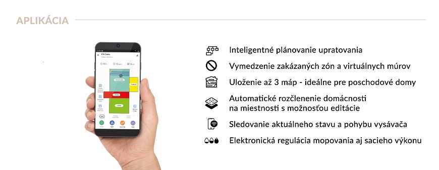 Robotický vysávač ETA Aurum 5241 90000 sivý Robotický vysávač ETA Master 2 5229 90000, aplikácia