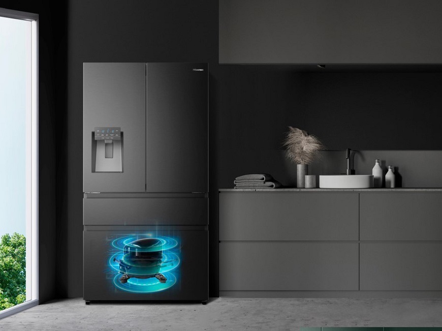 Americká chladnička Hisense RF728N4SBFE, čierna, Invertorový kompresor