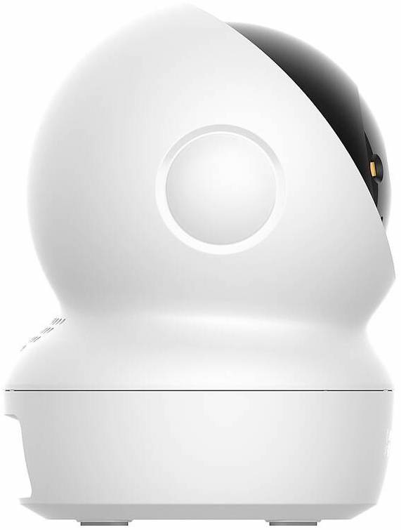 IP kamera EZVIZ H6c G1 4K biela Detail čelnej časti otočnej kamery EZVIZ H6c G1 4K so šošovkou a prisvetľovacími LED