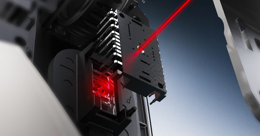 Priehľadová vizualizácia senzora vo vnútri myši HATOR Quasar 3 Ultima 8K Wireless