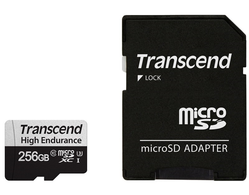 Pamäťová karta Transcend MicroSDXC High Endurance 256GB UHS-I U1 (95R/45W) + adaptér