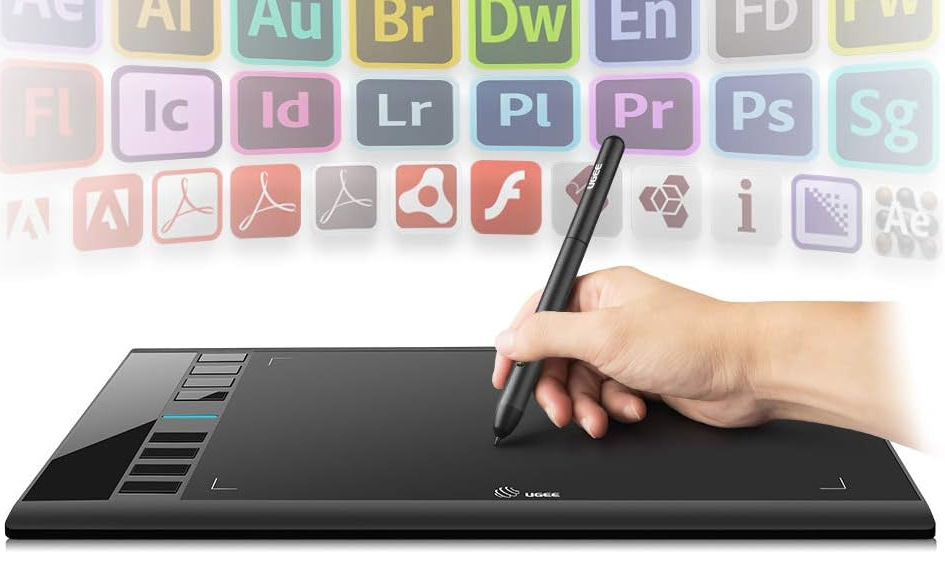 Grafický tablet UGEE M708 čierny Grafický tablet UGEE M708 ľahko pripojíte k počítaču alebo notebooku