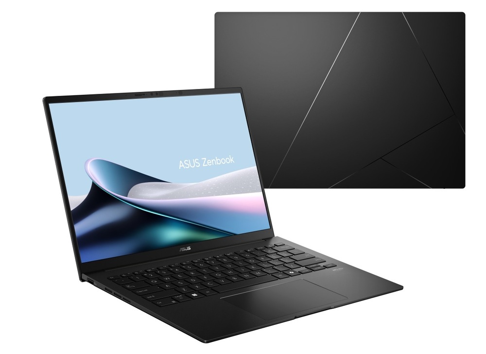Notebook Asus Zenbook 14 OLED čierny Otvorený a zatvorený notebook Notebook Asus Zenbook 14″ width=