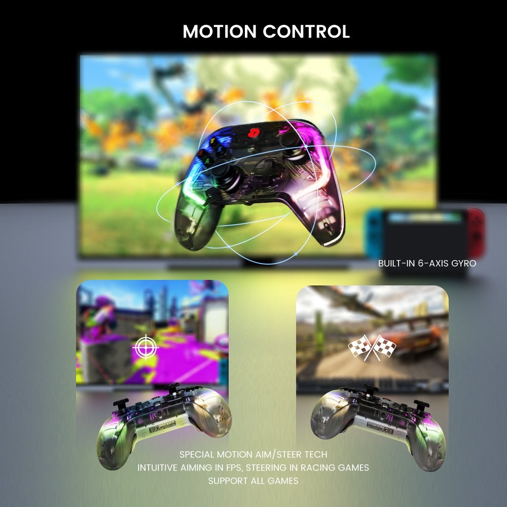 Gamepad GameSir T4 Kaleid RGB čierny/priehľadný GameSir T4 Pre Wireless