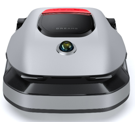 Robotická kosačka Dreame A1 PRO 800 Predný pohľad na robotickú kosačku Dreame A1 PRO 800 s navigačnou kamerou a nízkym profilom
