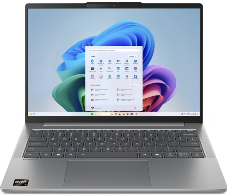 Sivý notebook Lenovo IdeaPad Slim 5 14AKP10 s 14″ OLED displejom a Windows 11 Home