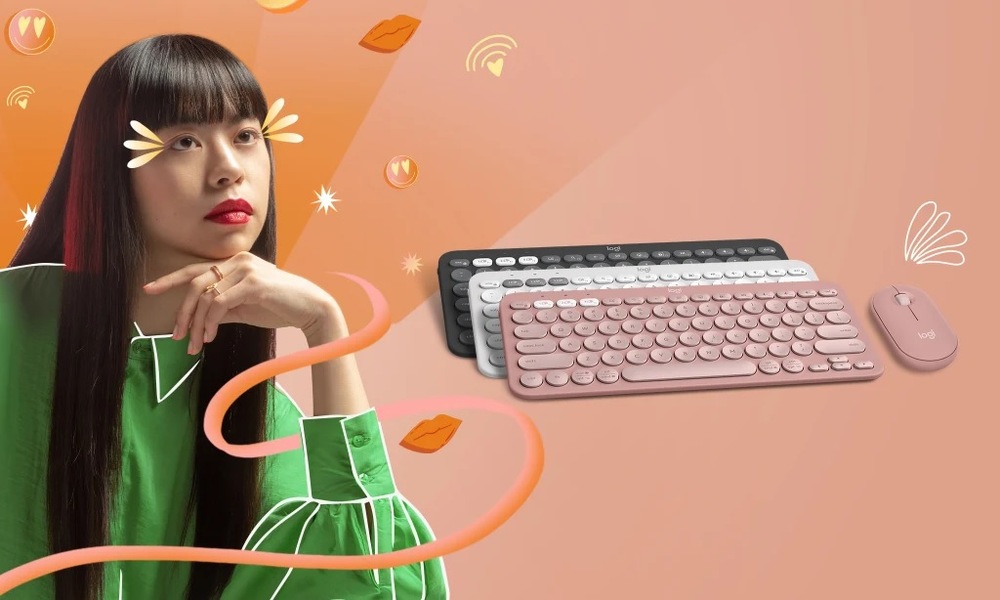 Klávesnica s myšou Logitech Pebble 2 Combo, US INT'L ružová Klávesnica s myšou Logitech Pebble 2 Combo, US INT'L ružová