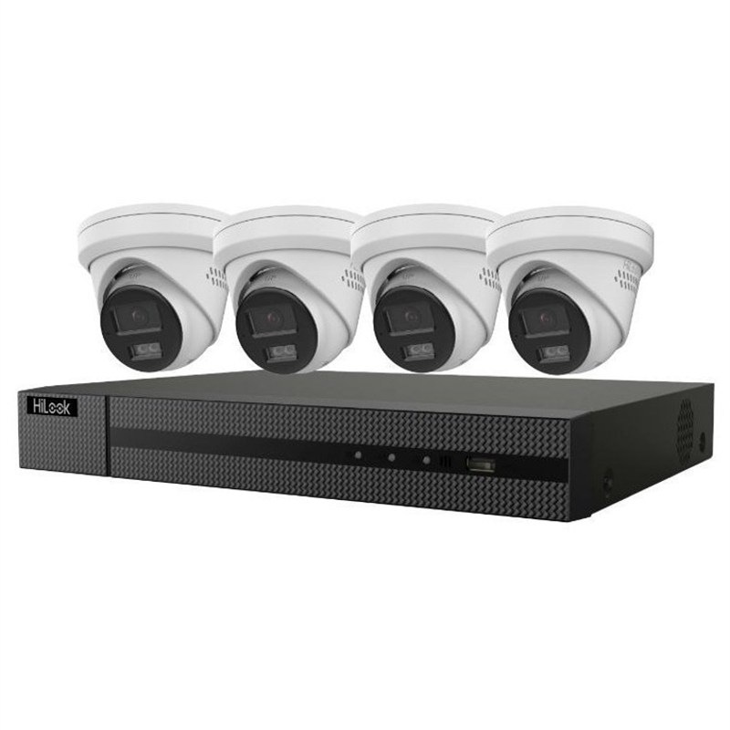 Kamerový systém HiLook Smart Hybrid Light KIT 4K Turret 2TB - čierna, biela farba