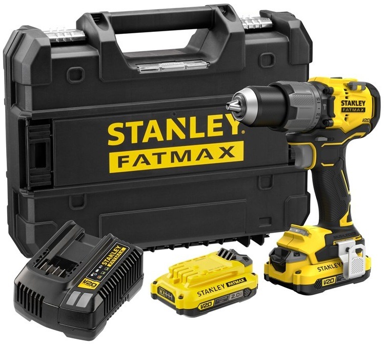 Aku vŕtačka Stanley FatMax SFMCD726D2T-QW (s baterií) Aku vŕtačka Stanley FatMax s 2 batériami 2Ah, nabíjačkou a kufrom.