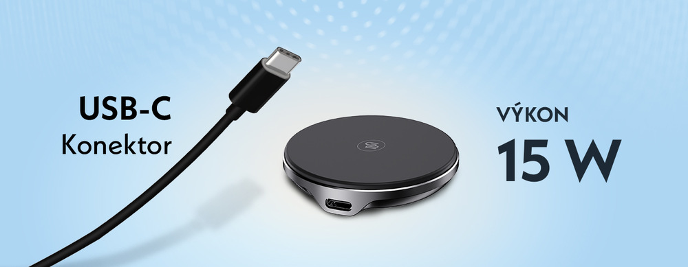 Bezdrôtová nabíjačka GoGEN MagSafe, Qi2, 15W čierna/sivá Magnetická 15W nabíjačka v čiernom prevedení s USB-C konektorom pre rýchle bezdrôtové nabíjanie telefónov s podporou MagSafe