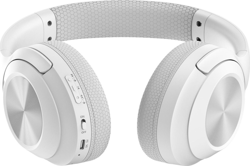 Slúchadlá A4Tech Fstyler BH220 bezdrátová skládací Bluetooth biela Spodná strana slúchadiel A4Tech Fstyler BH220 s ovládacími tlačidlami
