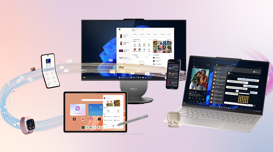 Tablet Lenovo Tab Plus Gen 2 8 GB / 128 GB + ochranné pouzdro biely Ekosystém Lenovo prepája tablet Lenovo Tab Plus Gen 2 s notebookom, monitorom, telefónom, hodinkami aj slúchadlami