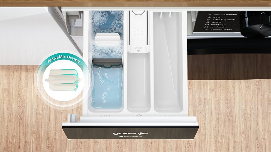 Práčka Gorenje WS674A FastWashPro biela otvorená zásuvka práčky Gorenje WS674A