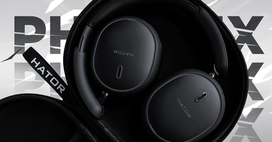 Headset HATOR Phoenix 2 biely Čierny headset HATOR Phoenix 2 Wireless uložený v otvorenom prepravnom púzdre