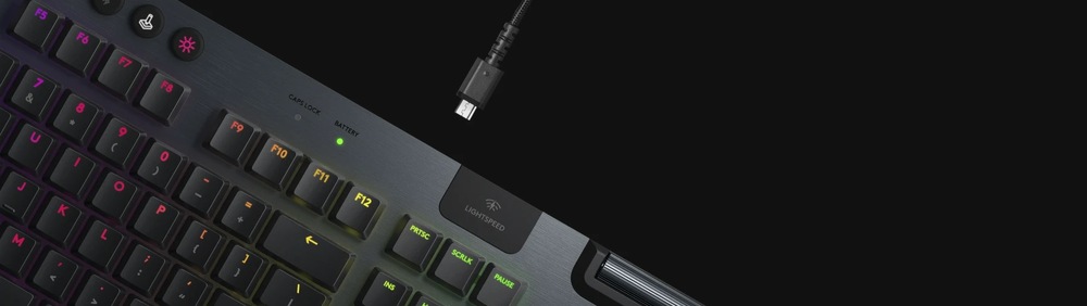 Klávesnica Logitech Gaming G915 Lightspeed RGB, Linear, US čierna Klávesnica Logitech Gaming G915 Lightspeed RGB, Linear, US čierna