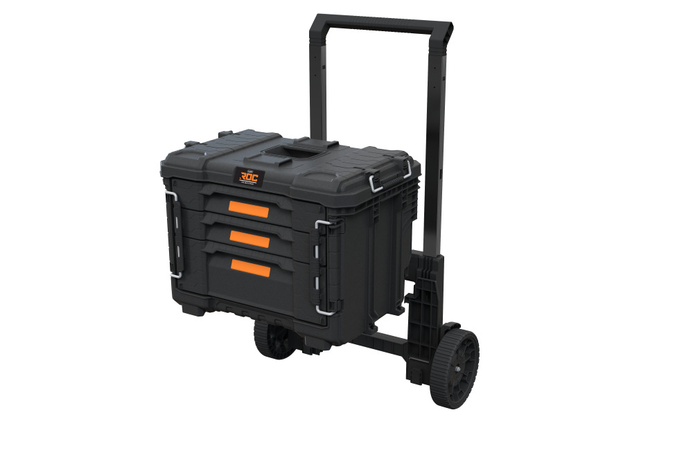 Prepravný vozík Keter ROC Pro Gear 2.0 259876 vyniká odnímateľným dizajnom pre lepšiu skladovateľnosť