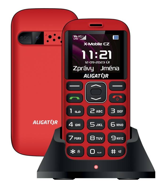 Mobilný telefón Aligator A720 4G Senior čierny/červený