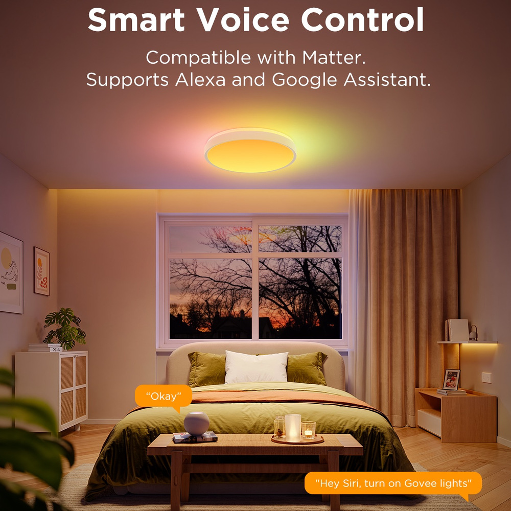 LED stropné svietidlo Govee RGBICWW Smart duálny, 4300lm, 38cm, Matter biele Govee RGBICWW Smart duálne stropné svetlo 4300lm 38cm Matter