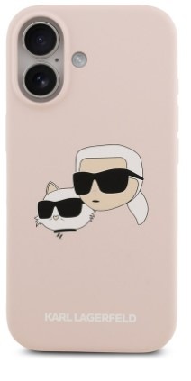 Kryt na mobil Karl Lagerfeld Liquid Silicone Double Heads MagSafe na Apple iPhone 17 ružový