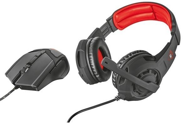 Herný set Trust GXT 784 headset + myš čierny/červený