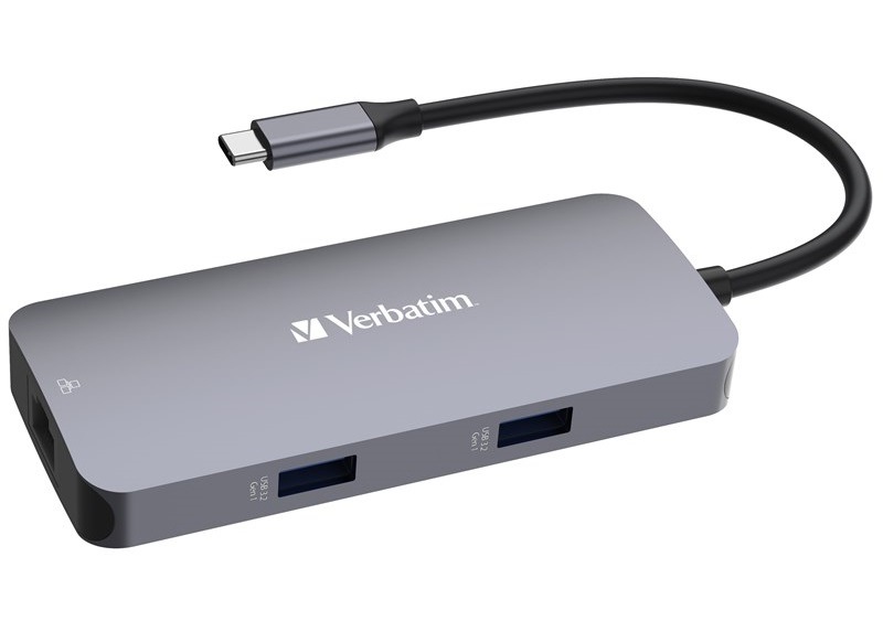 USB Hub Verbatim USB-C Pro Multiport 5 Port strieborný