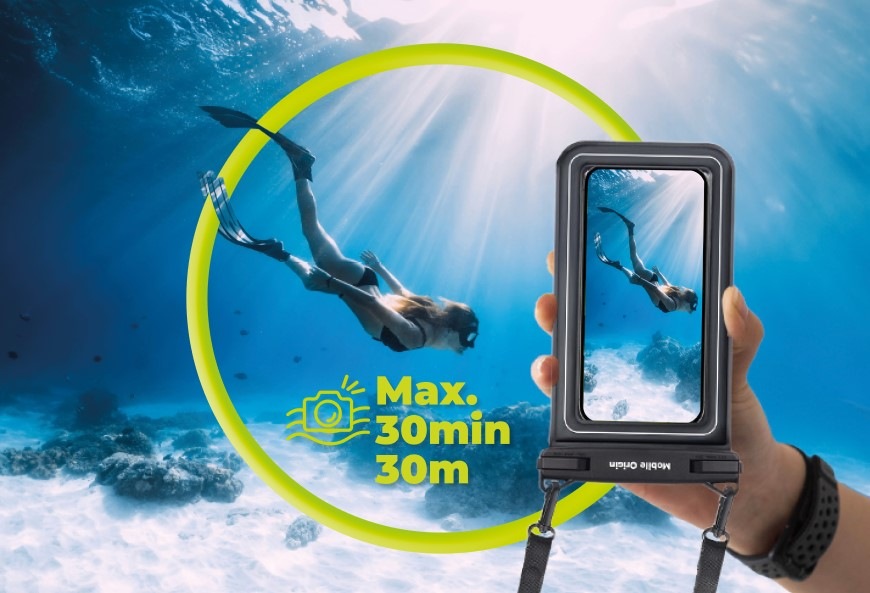 Vodeodolné púzdro Mobile Origin Floating Case s vreckom na telefón do 6,8" čierne/biele Vodeodolné púzdro Mobile Origin Floating Case s vreckom na telefón do 6,8" - čierne / biele