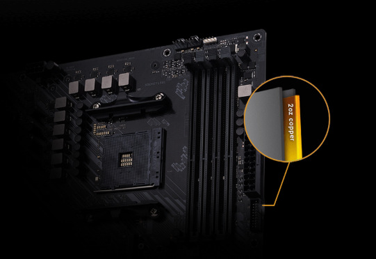 Základná doska Asus TUF Gaming B550-PRO Asus TUF Gaming B550-PRO poskytuje výbavu na úrovni, vrátane Stack Cool 3+ a ďalších technológií