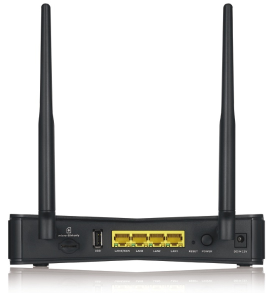 Router ZyXEL LTE3301-PLUS LTE zo zadnej strany