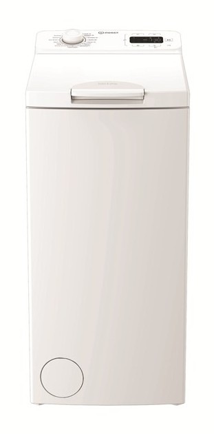 Vrchom plnená práčka Indesit TI513EMTCS, biela farba.