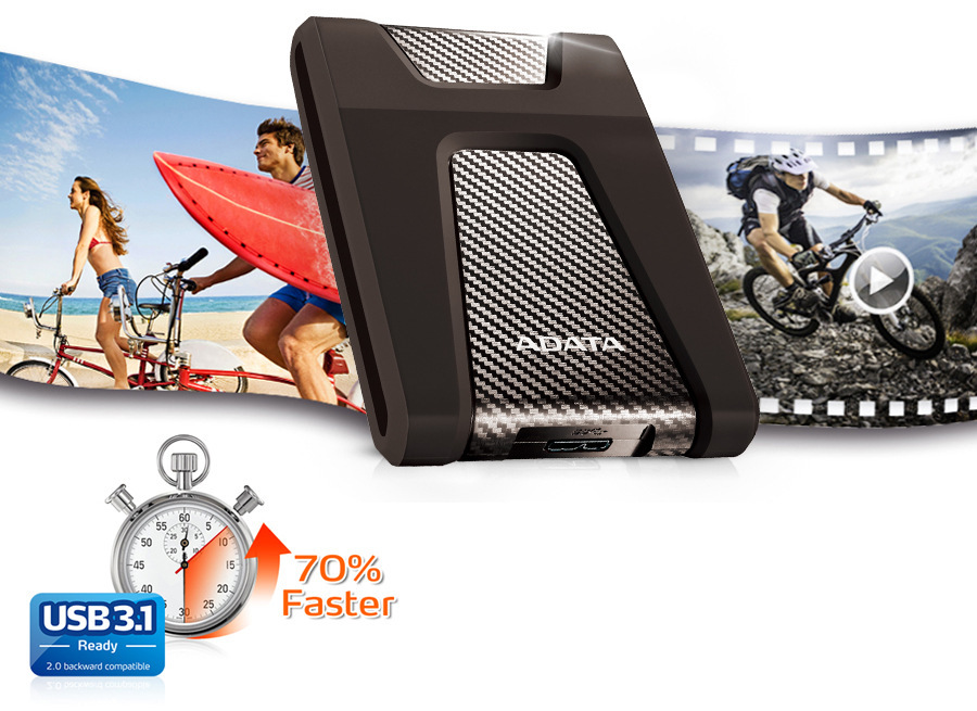 Externý pevný disk ADATA HD650 1TB červený