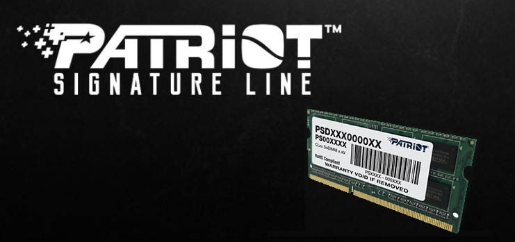 Pamäťový modul SODIMM Patriot Signature Line 8GB DDR3L 1600MHz CL11 SO-DIMM Patriot Signature Line DDR3