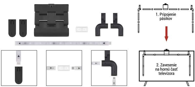 LED pásik EMOS GoSmart Ambientní RGB za TV 55“ (139 cm) ZTV55 LED pásik EMOS GoSmart Ambientní RGB za TV 55“ (139 cm) ZTV55