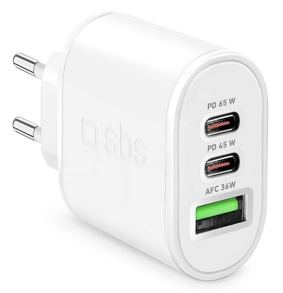 Nabíjačka do siete SBS Wall Charger 2x USB-C/1x USB-A 65W biela Nabíjačka do siete SBS Wall Charger 2x USB-C/1x USB-A 65W biela