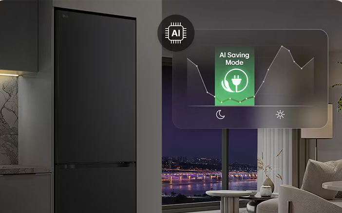 Chladnička s mrazničkou LG GBBW312CEV čierna Flat Door design prináša minimalistický vzhľad s tenkými líniami a elegantným začlenením do modernej kuchyne