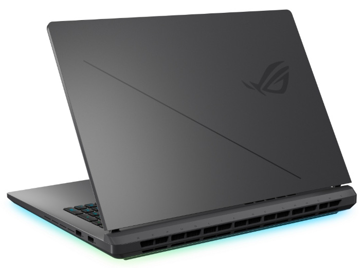 Kryt displeja s logom ROG, zadné ventilačné otvory a osvetlenie Aura Sync
