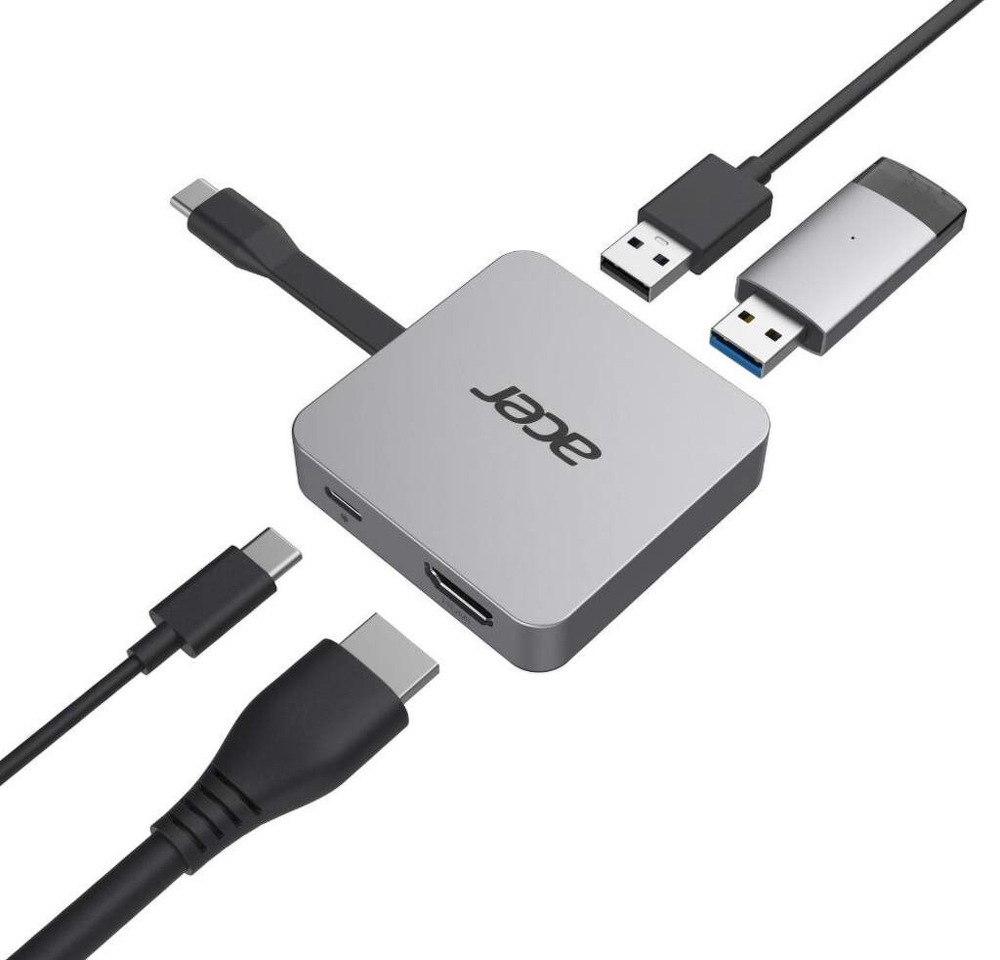 Dokovacia stanica Acer 4-in-1 Type-C Dongle strieborná